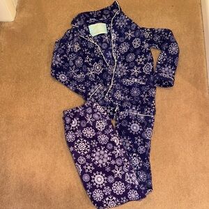 Women’s Navy Snowflake Fleece Pajama Set